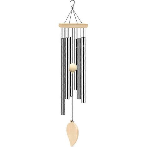 Carillon commémoratif avec crochet et 6 tubes, pour la maison et le jardin, argenté (1/5)