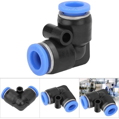 10 Pièces Coude à 90° Rapide Connexion Pneumatique Tuyau Air Fitting PV-8 (8mm) (1/5)