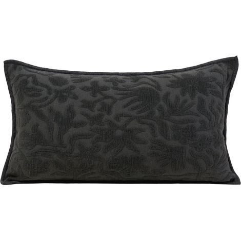 Housse de coussin en Jacquard floral en chenille CORINNA (1/4)