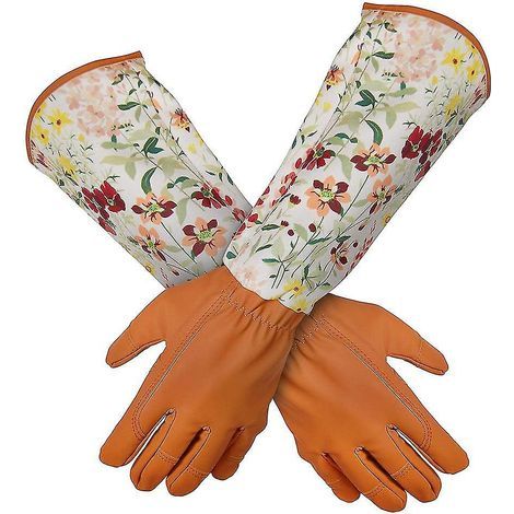 Dornenresistente Gartenhandschuhe aus Leder, Arbeitshandschuhe für Damen – Sonnenblume