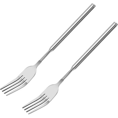 Fourchette télescopique, lot de 2, robuste et durable en acier inoxydable (1/5)