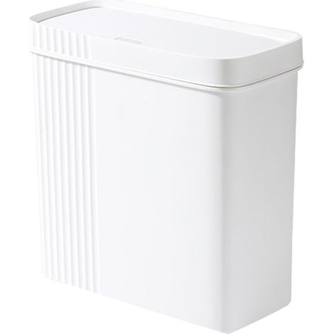 Poubelle avec couvercle à pression, design étroit pour espaces réduits, en PP durable, idéale pour salle de bain ou cuisine (1/5)