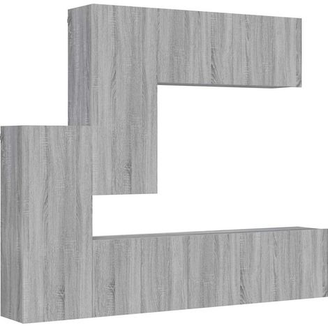 Maison Exclusive - 5-tlg. Wohnwand Grau Sonoma Holzwerkstoff (1/5)
