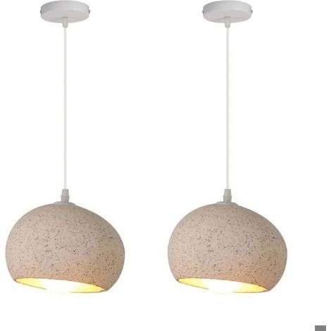 2x Suspension Luminaire Industriel Vintage,E27 Lustre Abat-jour en Peinture de Pierre Plafonnier Rétro pour Salon Chambre (1/5)