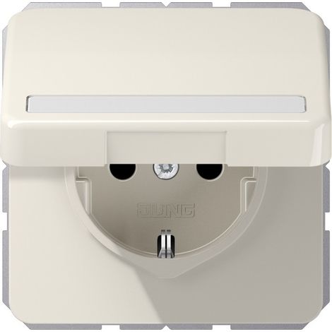 Jung SCHUKO®-Steckdose, 16 A 250 V , mit Schriftfeld, SAFETY+, Klappdeckel, Thermoplast, Serie CD, weiß CD 1520 BFNAKL (1/2)