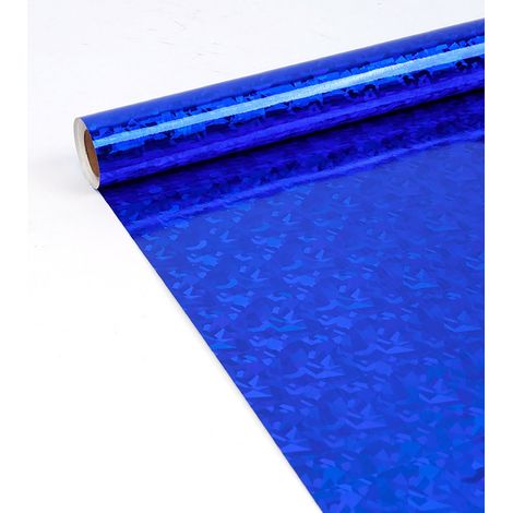 Papier d'emballage - Papier cadeau métallique bleu pailleté - Rouleau 10 m - Pour emballage cadeau fête mariage Noël Hanoukka diplôme (1/3)