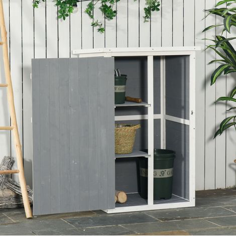 Armario almacenamiento exterior compacto negro madera HAVRYA (1/4)