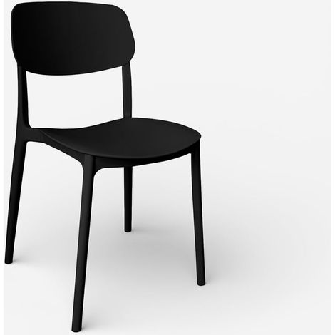 Lot de 30 chaises modernes en polypropylène pour événements, salon et jardin Rivena - Noir (1/5)