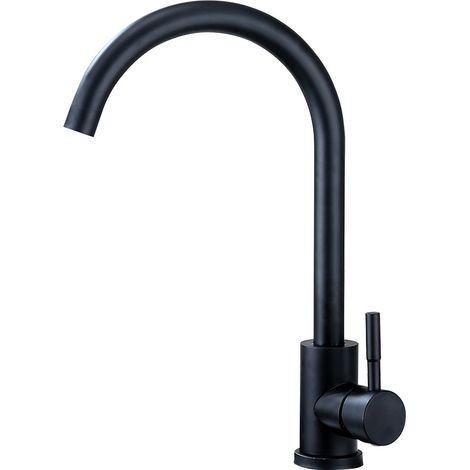 Robinet d'évier de cuisine en acier inoxydable peint pour eau chaude et froide (1/3)