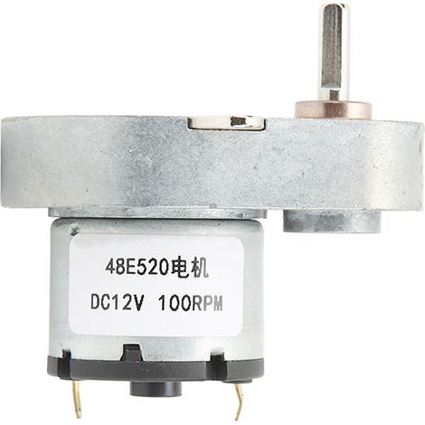 Moteur à engrenages 48E520, micro-moteur à courant continu 12V, couple élevé, vitesse réglable, 100 tr/min, usage industriel et DIY. (1/5)