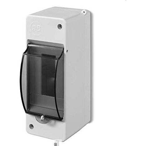 Cuadro de distribución modular 1x2 de montaje en superficie IP30 mini S-2 con tapa ahumada 2302-01