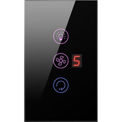 Tuya WiFi Intelligenter Touchscreen-Lüfter-Lichtschalter, Geschwindigkeitsregelung, Handy-Lüfter-Lichtschalter