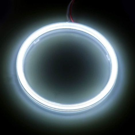 Fari LED Angel Eyes 100mm, 2 Anelli Halo COB per Motociclette, Luci DRL (1/2)