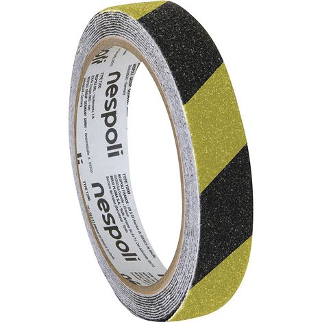 NASTRO ANTISCIVOLO NERO / GIALLO 25MM 15M