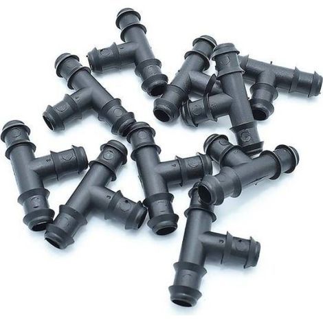 Té Cannelé - 16 x 16 mm - Pour Micro-Irrigation - Lot de 10 Pièces