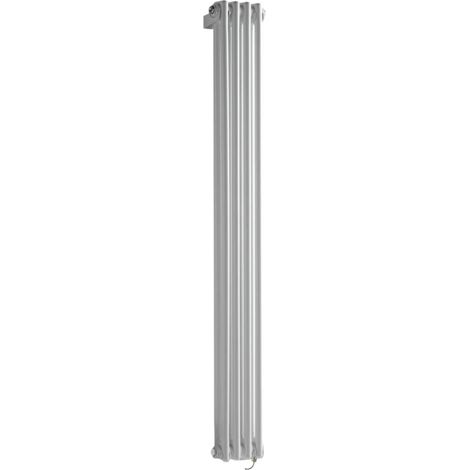 Milano Windsor White 1500mm x 200mm Cast Iron Style Vertical Double Column Electric Radiator - Chrome Cable Cover (1/4)