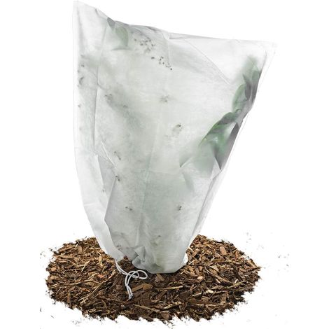 Housse d'hivernage Non tissée 50 g/m² Protection Contre Le Gel des Plantes en Pots et rosiers 120cm x 80cm Blanc (1/4)