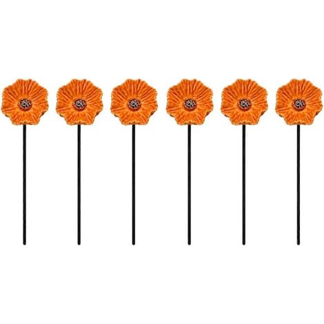 Mangeoire à abeilles, abreuvoir à fleurs en résine fait main, coupelles pour pollinisateurs de jardin, mangeoire à papillons, mini bain d'oiseaux pour terrasse, pelouse et jardin, lot de 6 orange (1/5)