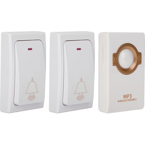Sonnette de porte intelligente sans fil, autonome et étanche, pour personnes âgées (norme US 110240V), 2 émetteurs, 1 récepteur (1/5)