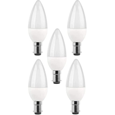 Lot de 5 ampoules LED B15, ampoule à incandescence 5 W, 220 V, 270 lm, lumière du jour 3 000 K, culot à baïonnette B15, [Classe éner (1/5)