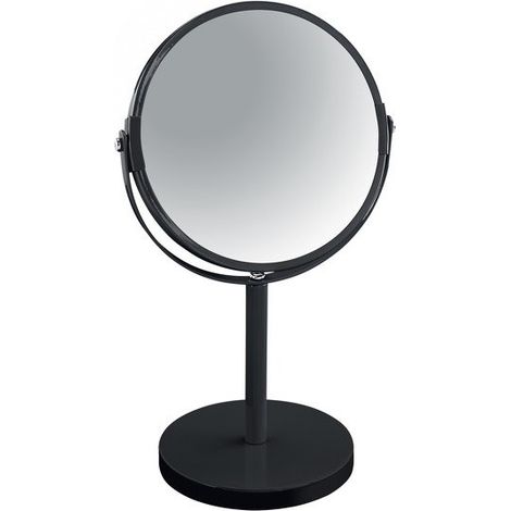 Spirella – Miroir grossissant sur pied 27cm – Acier noir – Bras télescopique – Réflexion naturelle et agrandie 2x (1/8)