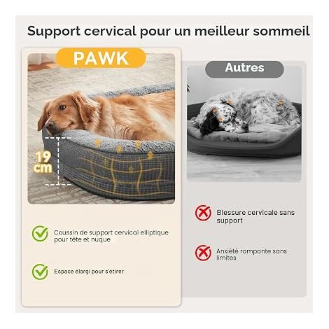 Panier Chien Grande Taille XL, Lit pour Chien et Dehoussable, Coussin Canapé Chiens Imperméable, 107x81x19 cm (1/4)