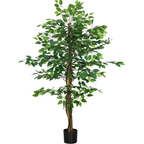 Künstliche Ficus-Pflanze 150 cm grün mit Topf (1/5)