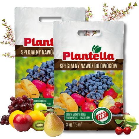 PLANTELLA Dünger für Obstbäume, Weinreben, Reben, Kartoffeln, Bor 3 kg x2