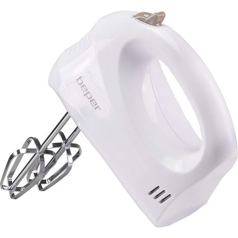 Batidora y mezcladora eléctrica Beper BP.304, 150 W, ABS, acero cromado, blanco/gris paloma (1/5)