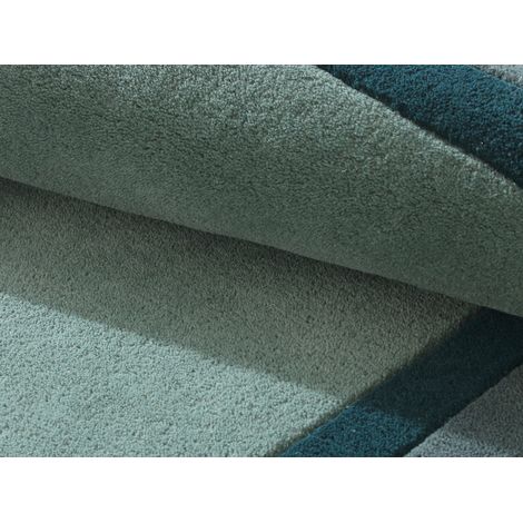Tapis tufté 100% laine - 160 x 230 cm - Bleu canard - 2000g/m² - SILENE