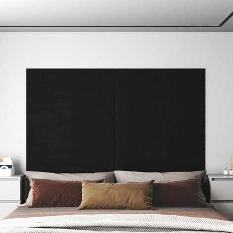 Wandkopfteilen 12 pcs Schwarz 90 x 15 cm Samt