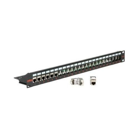 Panneau de brassage - ROLINE - 24XSTP - 24 ports STP - Keystones blindés - Cat.6 / Classe E