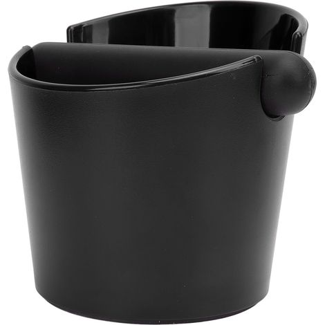 Boîte à marc de café anti-éclaboussures en plastique avec fond antidérapant et chaussette absorbante, avec barre de frappe, noire (1/5)
