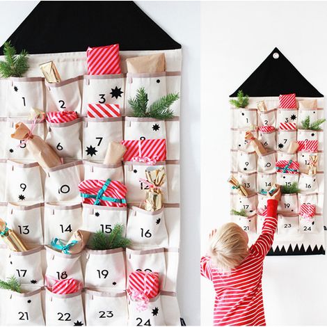 Calendrier De Lavent En Tissu - 24 Poches Pour Ornements De Noël - Dimensions 120 X 50 Cm - Usage Intérieur - 1 Pièce (1/5)