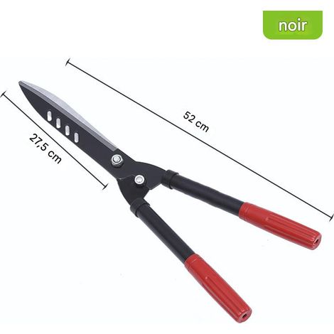 Sécateur à manche long de 52 cm, cisaille de jardin affûtée, cisaille à haies durable, idéale pour le jardinage, la taille des arbres fruitiers et l'aménagement paysager - Noir