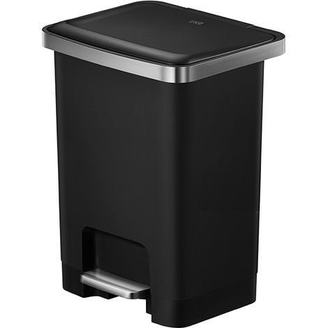 EKO - Poubelle à pédale Hana 2 25 litres - Plastic   - noir (1/5)