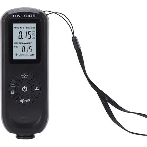 Épaisseurmètre de Peinture HW-300S, Jauge d'Épaisseur de Revêtement Numérique avec Affichage LCD et 3 Unités, pour Machine Noire (1/5)