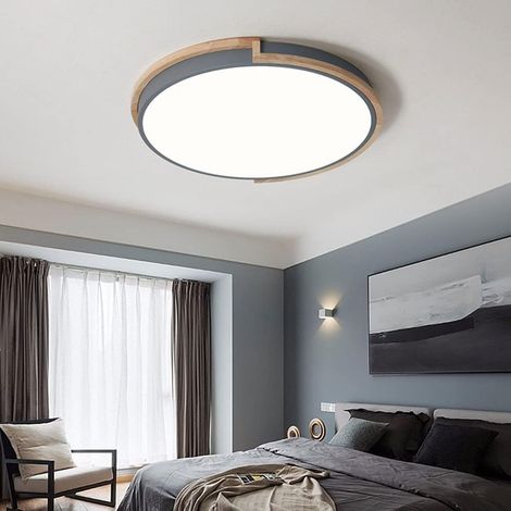 Plafonnier LED 40 cm, plafonnier moderne à encastrer, lumière décorative grise, luminaires à proximité du plafond (lumière blanche) (1/5)