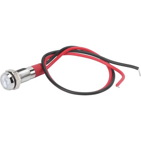 Feu témoin LED étanche 6mm en métal, voyant lumineux blanc 6V avec fil, pour tableau de bord voiture, camion, bateau, signalisation. (1/5)