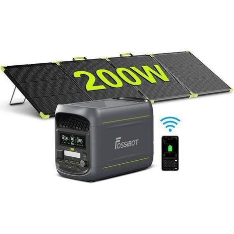 Générateur électrique portable FOSSIBOT F1800 1024Wh 1800W – Batterie LiFePO4 – Recharge AC 1200W – Charge solaire 500W – Idéal camping et secours