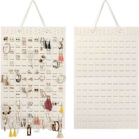 Porte Bijoux Mural Porte Boucle D'Oreille Presentoir Boucle D'Oreille Rangement Boucle D'Oreille Pour Broches, Colliers, Bagues, Pouvant Contenir Jusqu'À 300 Paires (Off-white) (1/4)