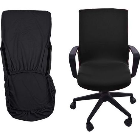 Housse de chaise de bureau Housse de chaise pivotante Housse de fauteuil moderne Ensemble de housses de chaise lavables élastiques (L) (1/5)