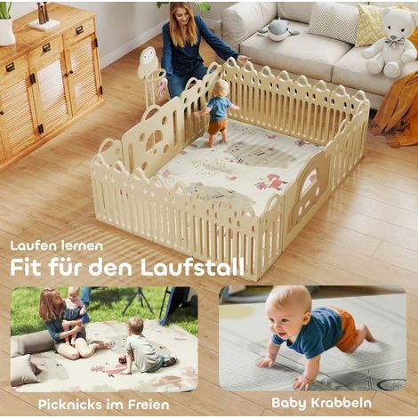 Tapis de jeu bébé antidérapant en mousse 1,5 cm avec motifs animaux, 200 x 150 cm (1/5)
