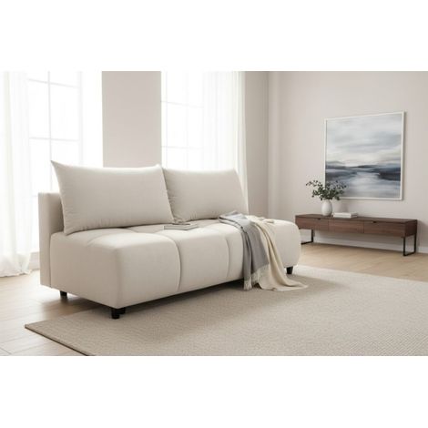 Sofa 3-Sitzer mit Schlaffunktion XENIO in Stoff Soft Beige