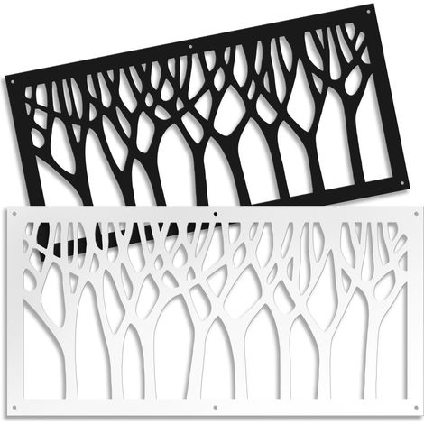 BOSCO - Panneau ajouré en PVC - Brise-soleil - Dimension : 50x150 cm - Couleur : noir