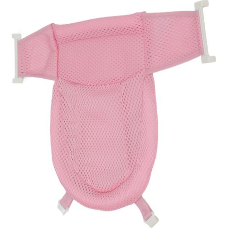 Filet de bain pour bébé, respirant et ajustable, antidérapant, rose, idéal pour la baignoire et la douche de nouveau-né. (1/5)