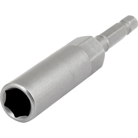 10-mm-Schraubendreher-Steckschlüssel, 80-mm-Viertel-Viertel-Antrieb, grauer Sechskantschaft-Adapterbit zum Ein- und Ausschrauben von Muttern (1/4)