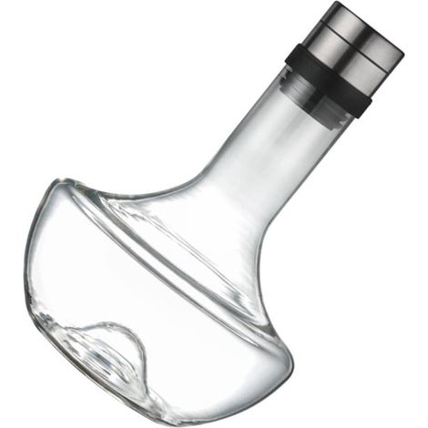 Decanter per vino da 1000 ml in vetro soffiato a bocca – Aerazione rapida e forma curva antiscivolo – Elegante presentazione del vino (1/5)