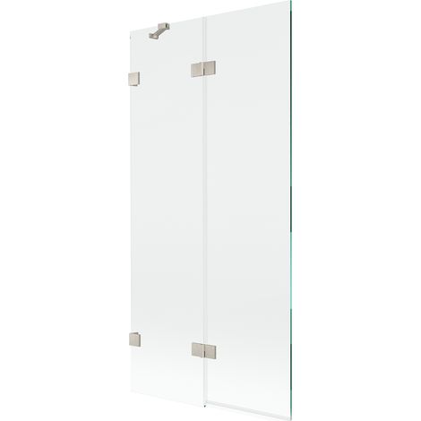 Mexen Lunar Duschwand 2-teilig links 90 x 150 cm, transparent, gebürstetes Nickel - 897-090-100-97-00-L (1/5)