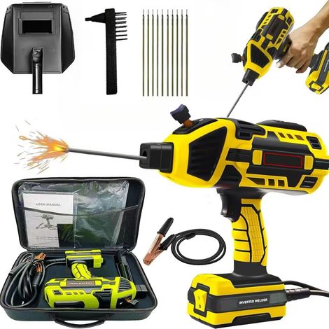 Machine à souder portative, torche de soudage à l'arc portable, avec onduleur IGBT, adaptée aux baguettes de soudage de 2,5/3,2 mm (jaune). (1/5)